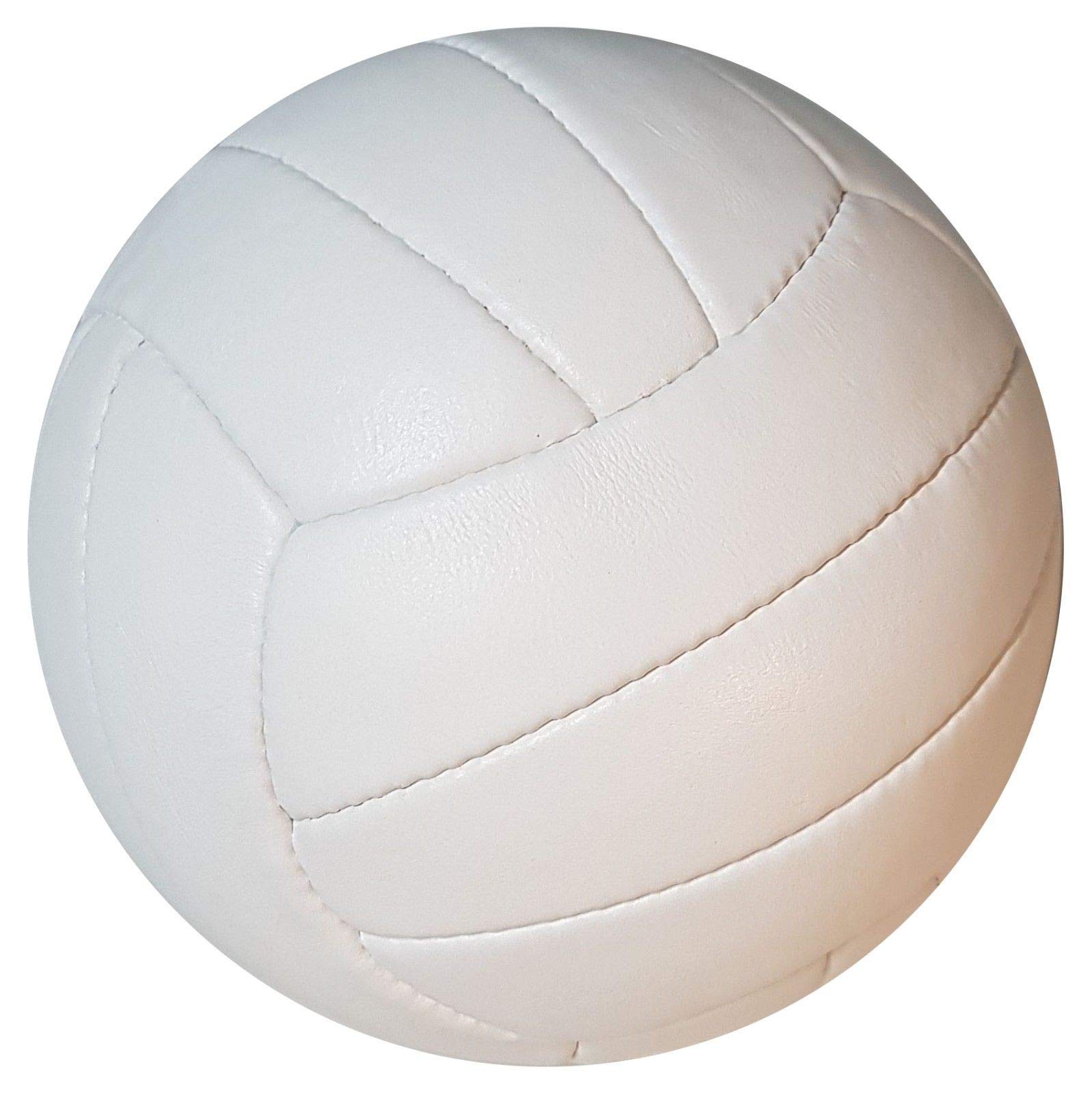 Original Volleyball Gr. 5 mit handgenähtem Echtleder in Weiss (Ledervolleyball)