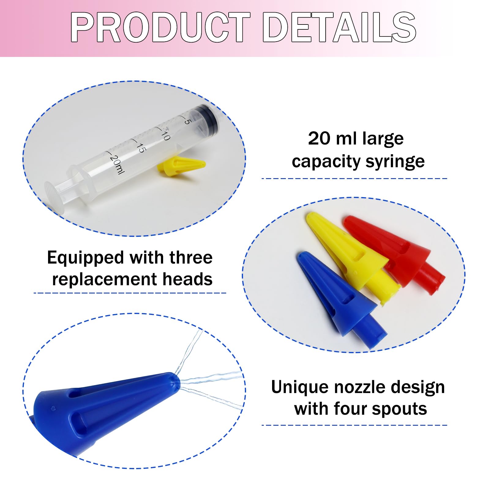 Kit Siringa per Lavaggio Orecchie - Siringa Auricolare con 3 Beccucci in Silicone per Rimuovere il Cerume Facile da pulire per Bambini e Adulti, Molto Adatto per La Cura Dell'Orecchio a Casa