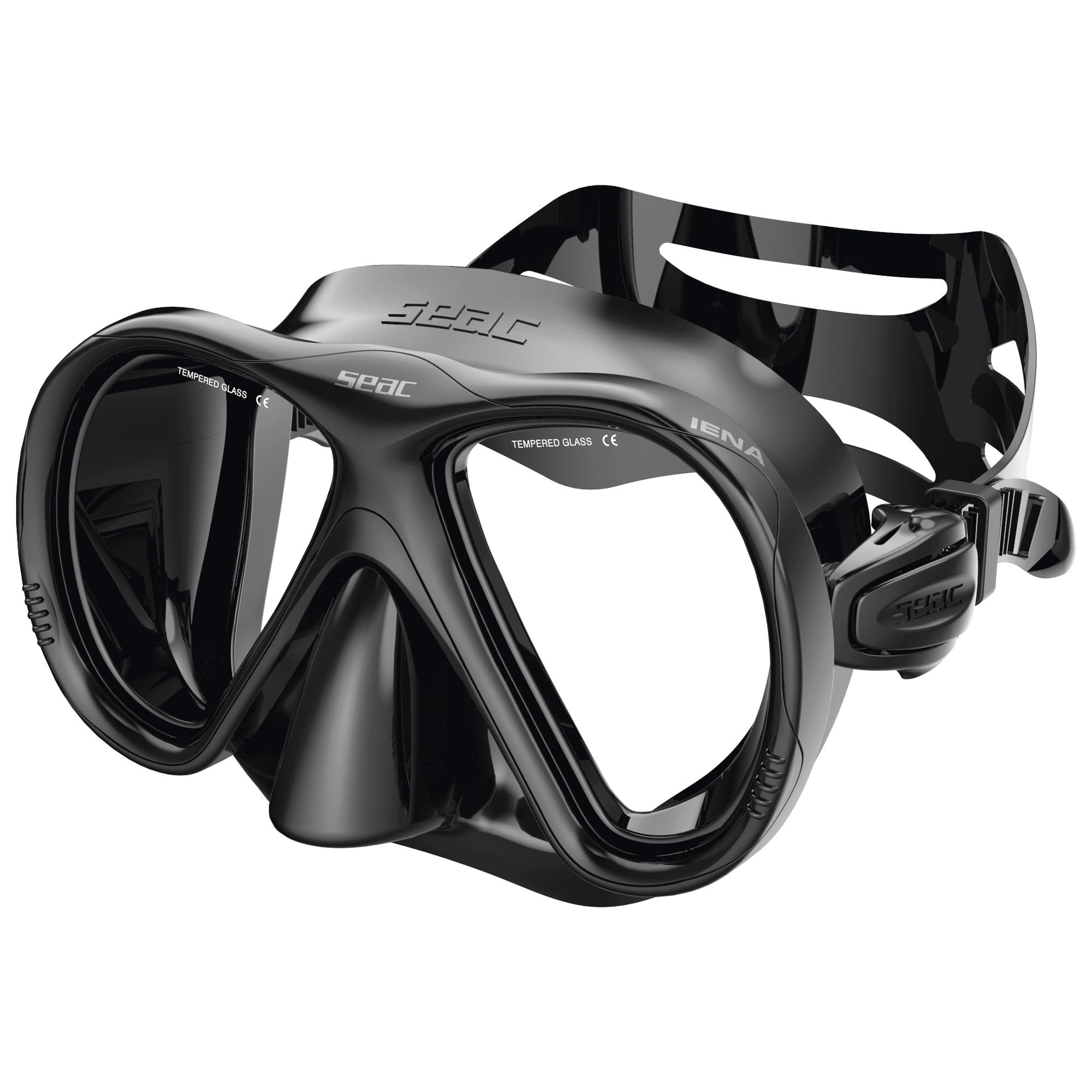 SEAC Iena-S – Silicone Snorkeling Mask, Dual 3 mm Tempered Glass Lenses, Quick Adjustment