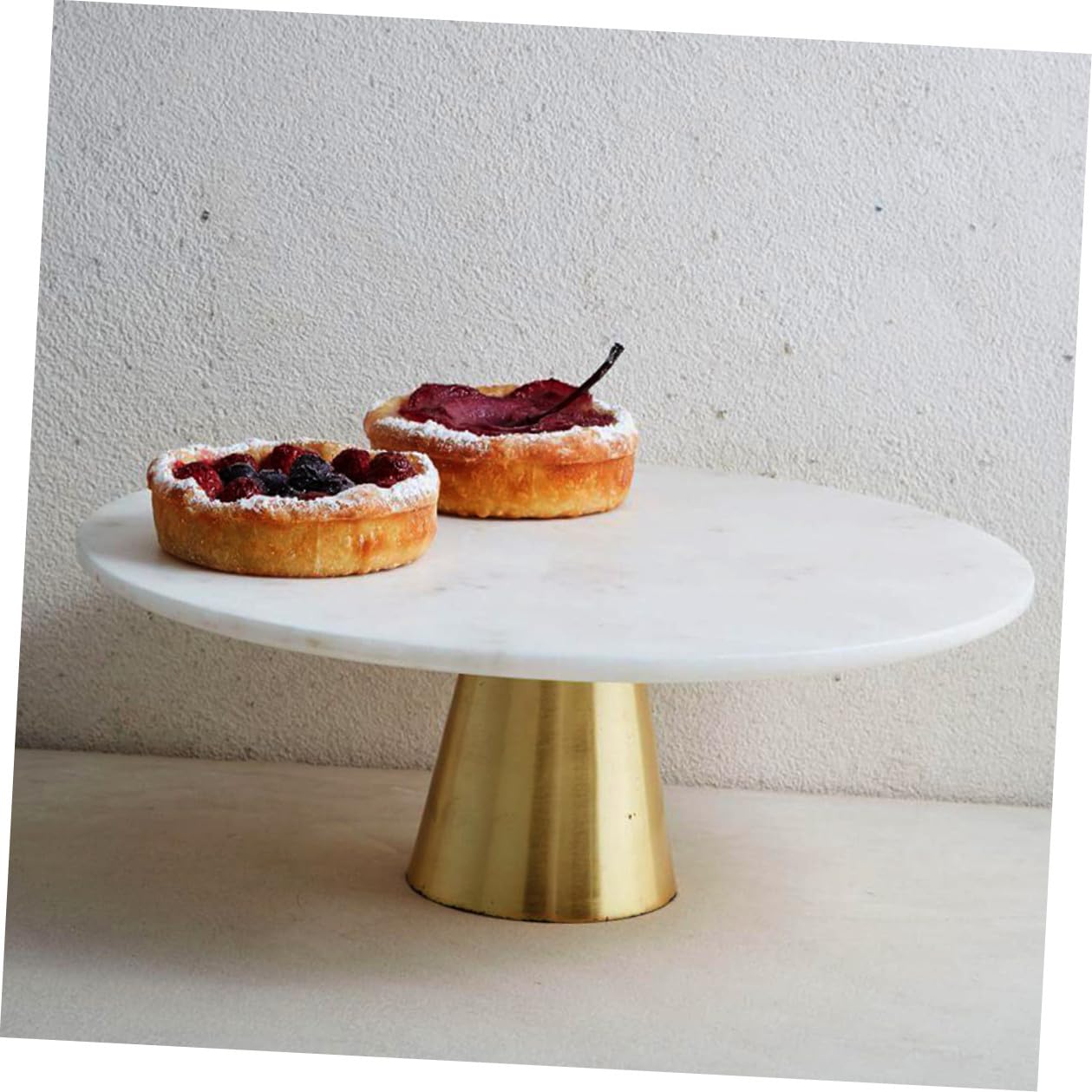 Healifty Marmor Kuchenständer 20cm Kompakter Dessert und Cupcake Präsentationsständer für Party und Geburtstag Langlebiges Servierregal für Kuchen und Muffins