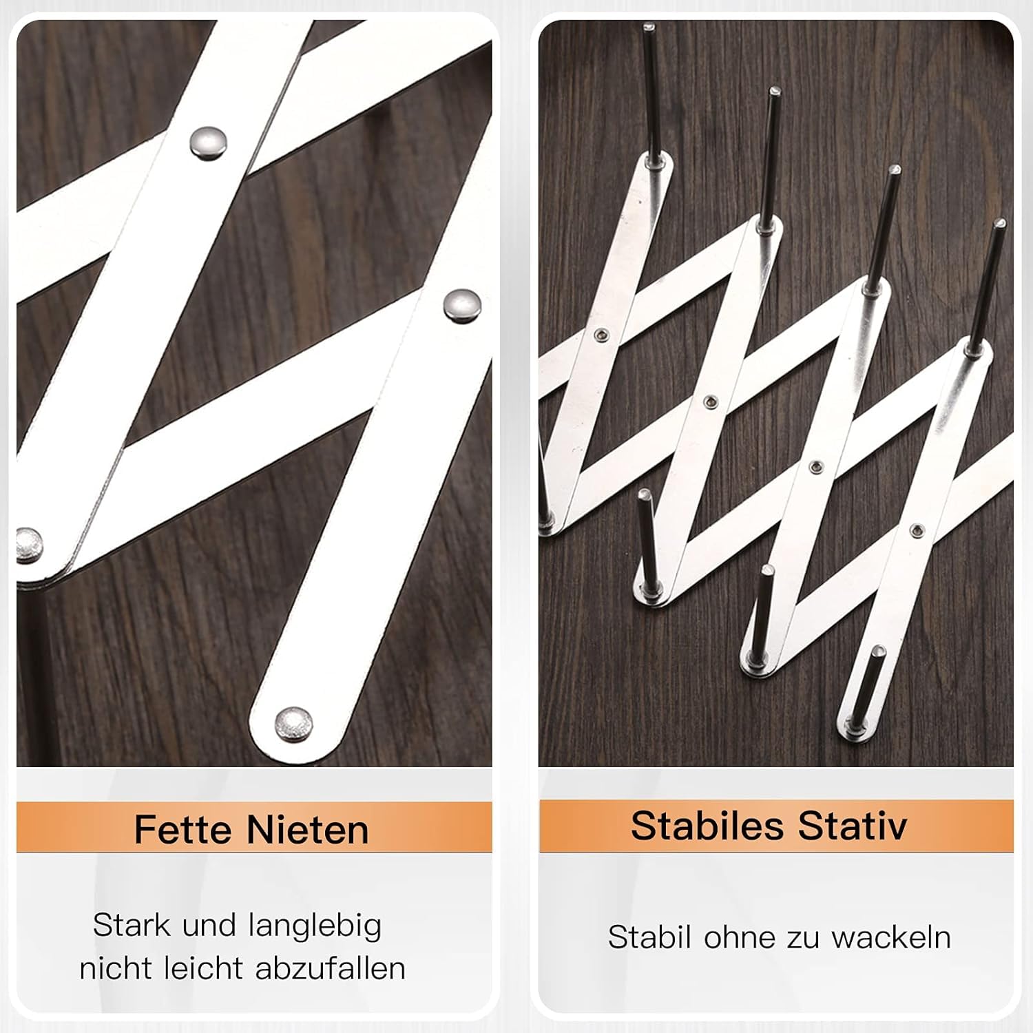 2-teiliges Grillset: Verstellbarer Spareribs Halter Grill aus Edelstahl – Topfdeckelhalter & Schneidebrett Halterung für Grill/Küche