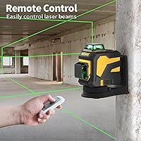 Vista 2 de IKOVWUK Laser Level, 3x360° Cross Line Laser for Construction and Picture Hanging, 12 Green Lasers with Self-leveling, 3D Vertical & Horizontal