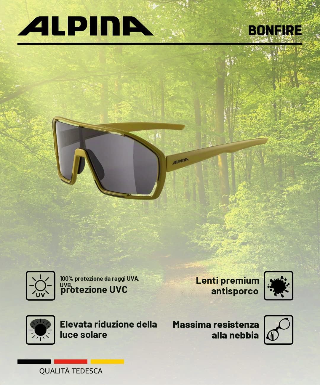ALPINA Bonfire Occhiali sportivi Unisex - Adulto (Pacco da 1)