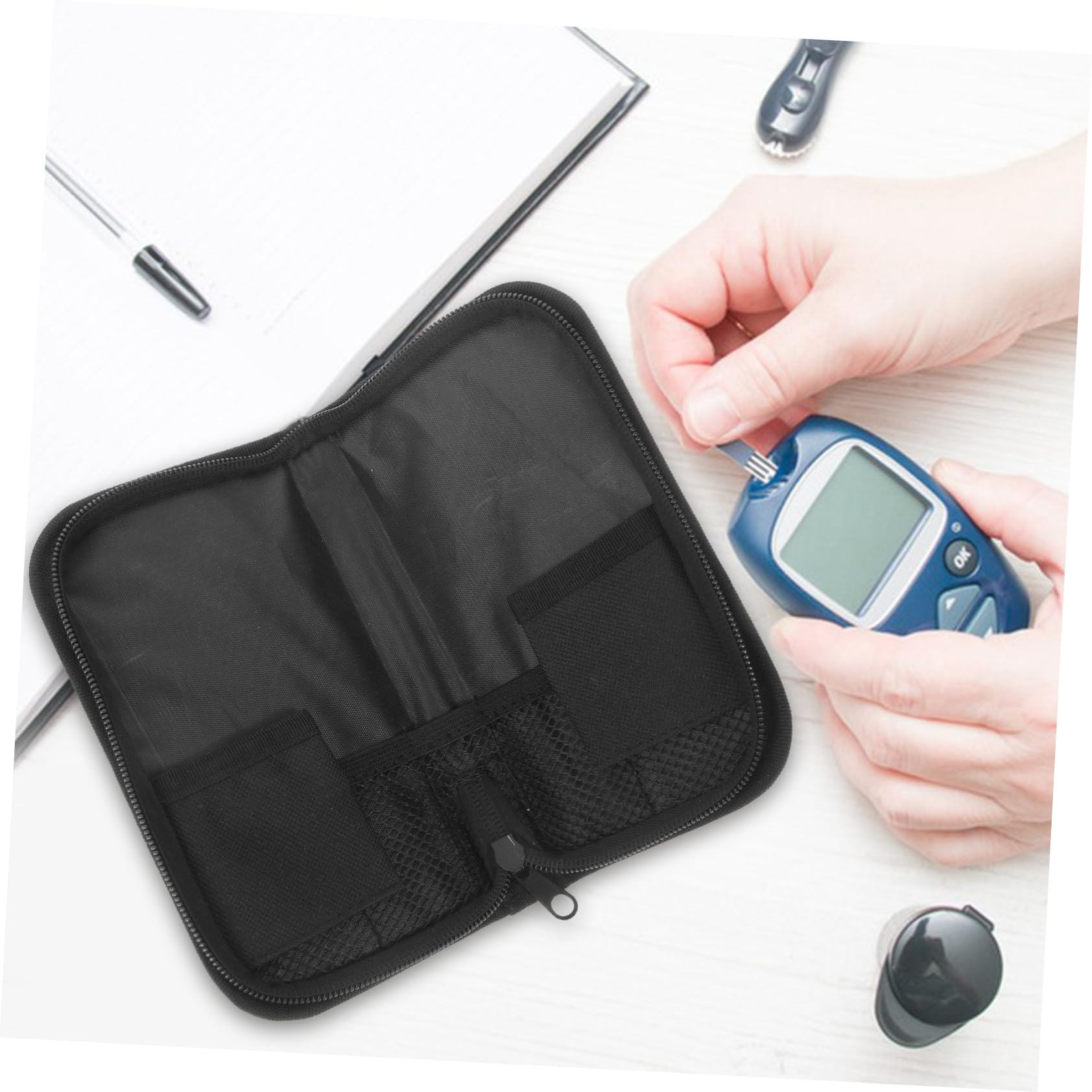 Didiseaon 5pezzi Organizer Per Misuratori Glicemia Astuccio Termico Per Trasporto Per e