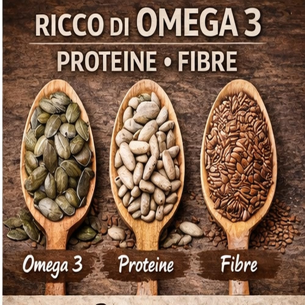 Il Puttino Virelli - Mix Semi Premium Biologici 1 kg | Zucca, Girasole e Lino 100% CrudI • Senza Additivi • Ideali per Yogurt, Pane, Insalate o Snack. (1Kg, Semi di Zucca Biologici)