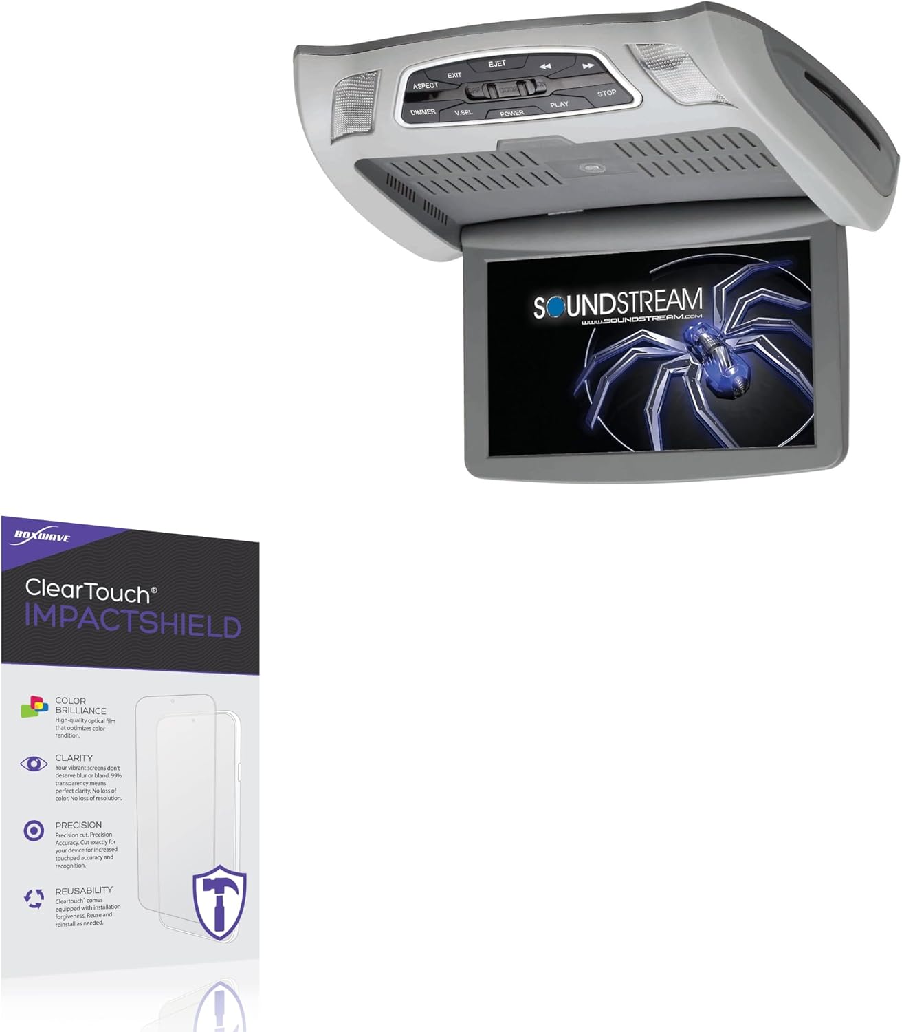 BoxWave Screen Protector Compatible With Soundstream VCM-103DMH - ClearTouch ImpactShield (2-Pack), Impenetrable Screen Protector Flexible Film