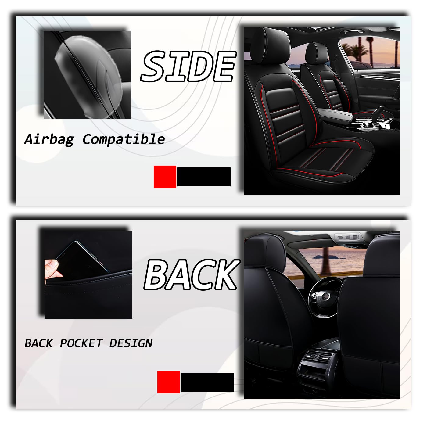Leather Car Seat Cover Sets For Nissan Juke 2012-2024, 5 Seats