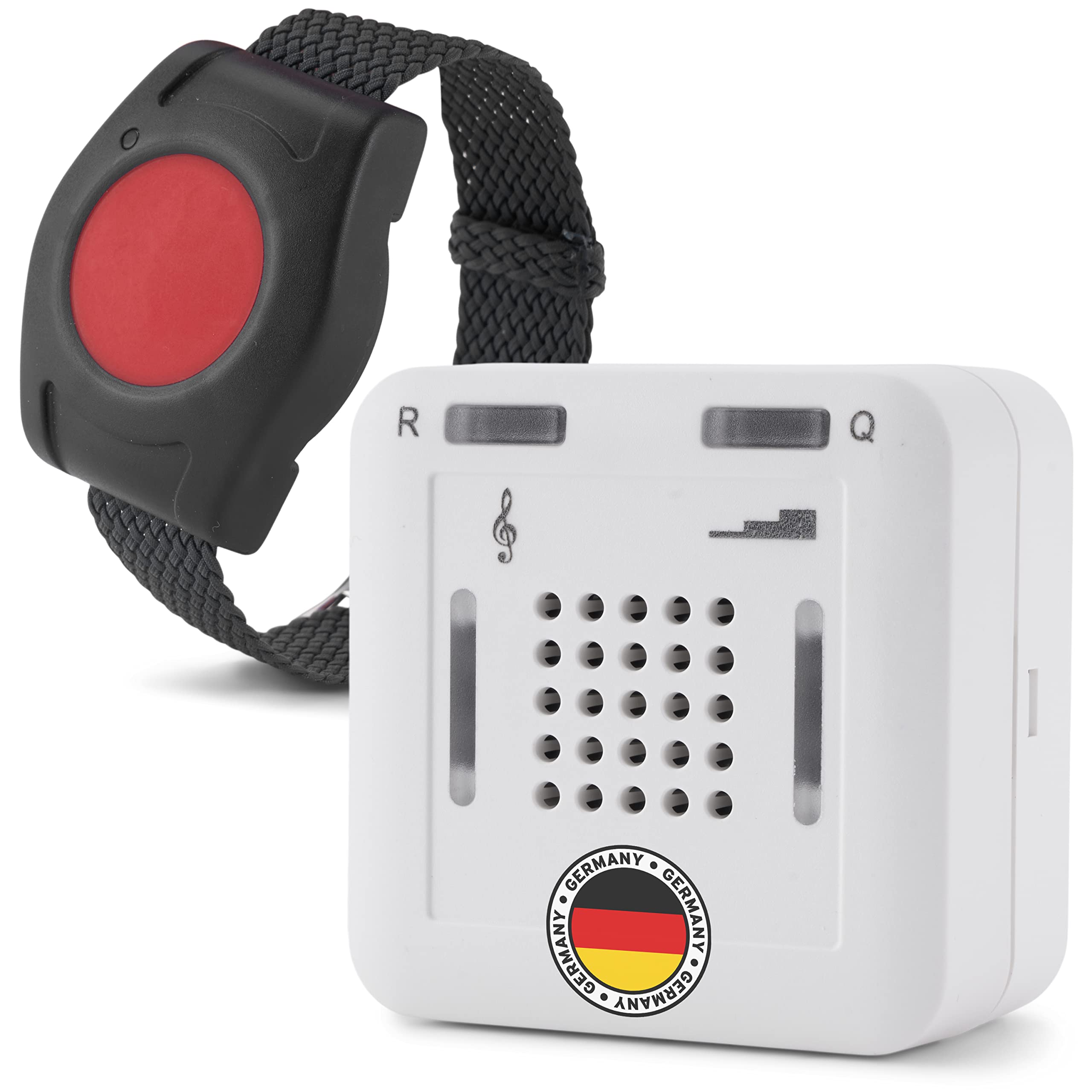 ELDAT - Mobiler Hausnotruf mit Notrufsendern und Quittierungsfunktion - Notrufknopf für Senioren - RS16 mit Armbandsender RT26