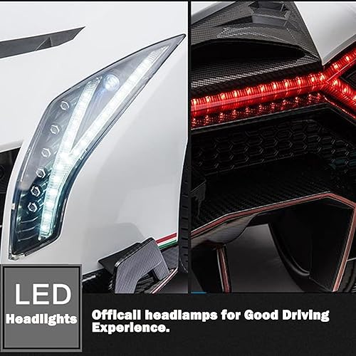 Miniatura 6 de NEWQIDA Lamborghini - Automóvil eléctrico para niños con licencia con control remoto de 12 V, funciona con batería, automóvil deportivo 4x4 con