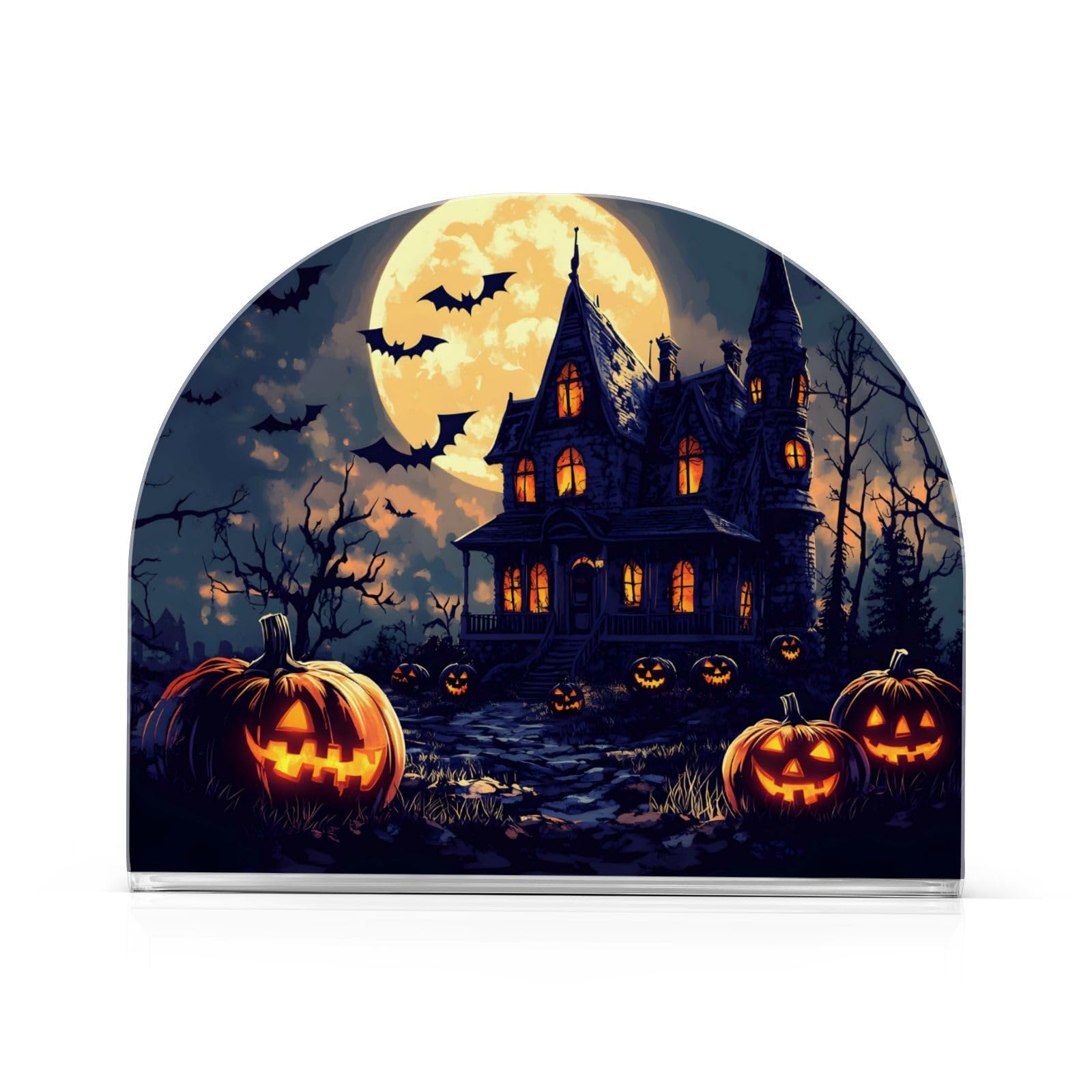 Porte-serviettes acrylique Halloween citrouille distributeur serviette papier restaurant
