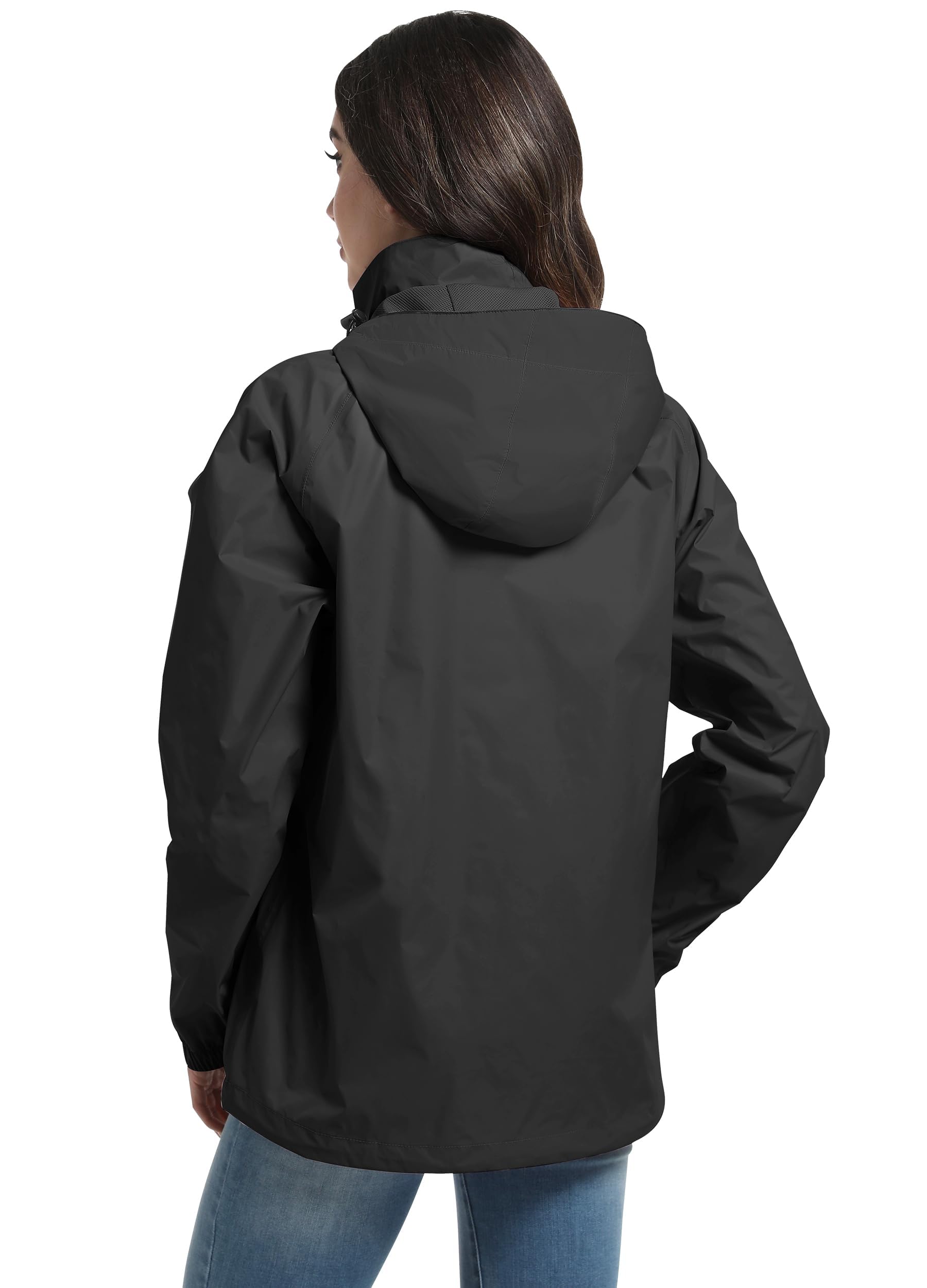 ATLASLAVA Regenjacke Damen Dünne Faltbar Fahrradjacke Wasserdicht Leicht Outdoorjacke mit Kapuze Fahrrad Wandern
