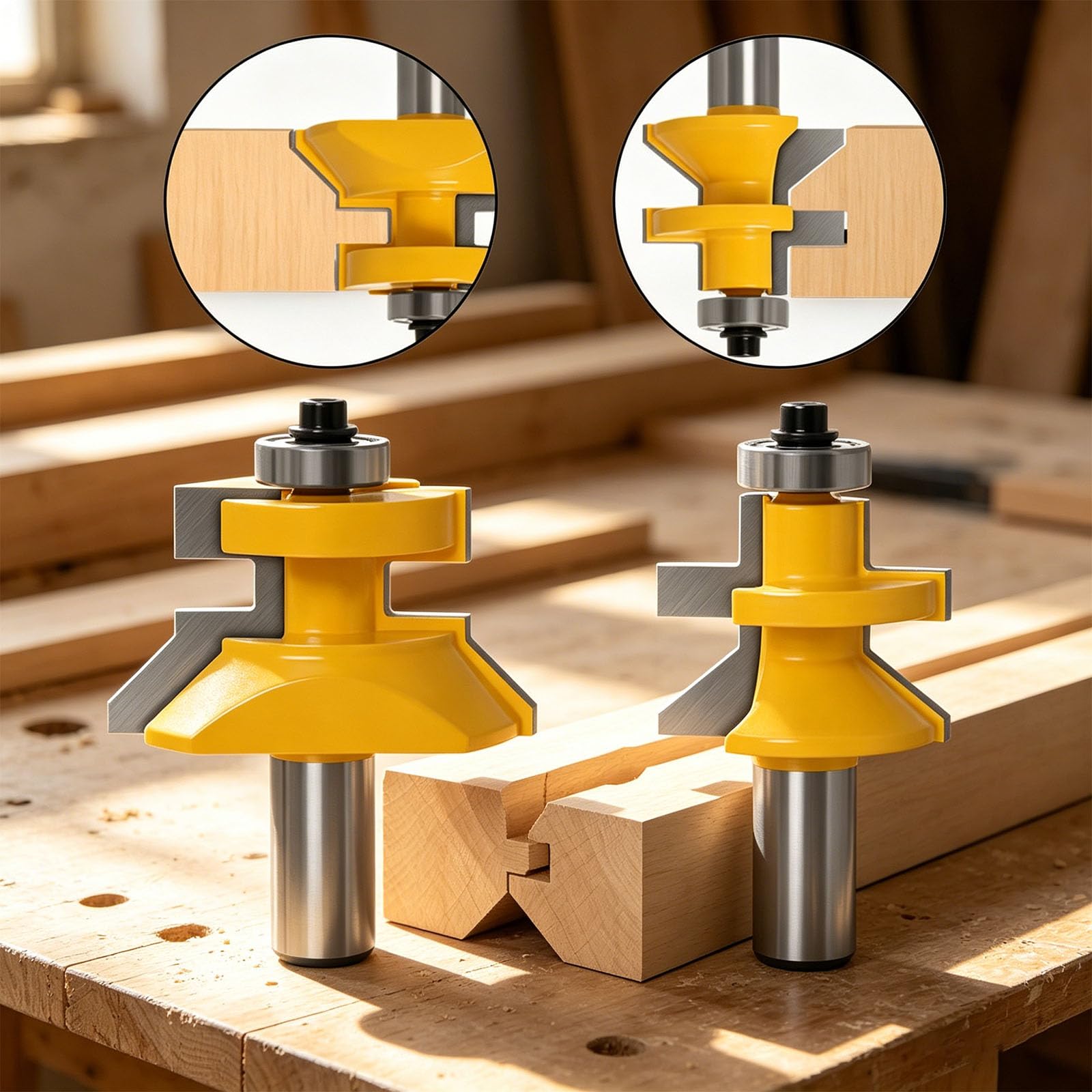 Mèches de toupie en acier robuste avec tige de 12 mm, coupe