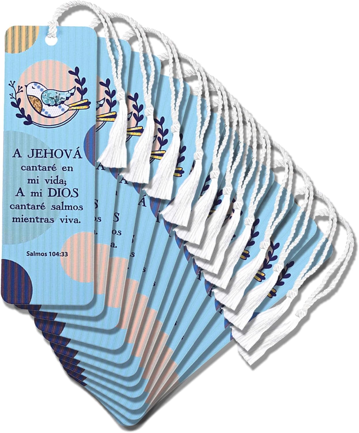 Dicksons インスピレーションを与えるスペイン語キリスト教タッセルブックマーク 本、聖書研究、日記用 2 x 6インチ カード