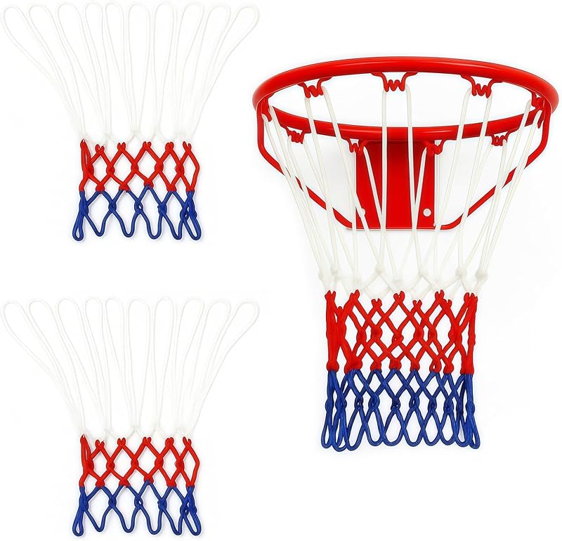 2 PCS Filet Basket en Polyester, Filet Panier Exterieur Résistant, Remplacement Durable pour Panier de Basket Extérieur, Usage Intérieur et Extérieur