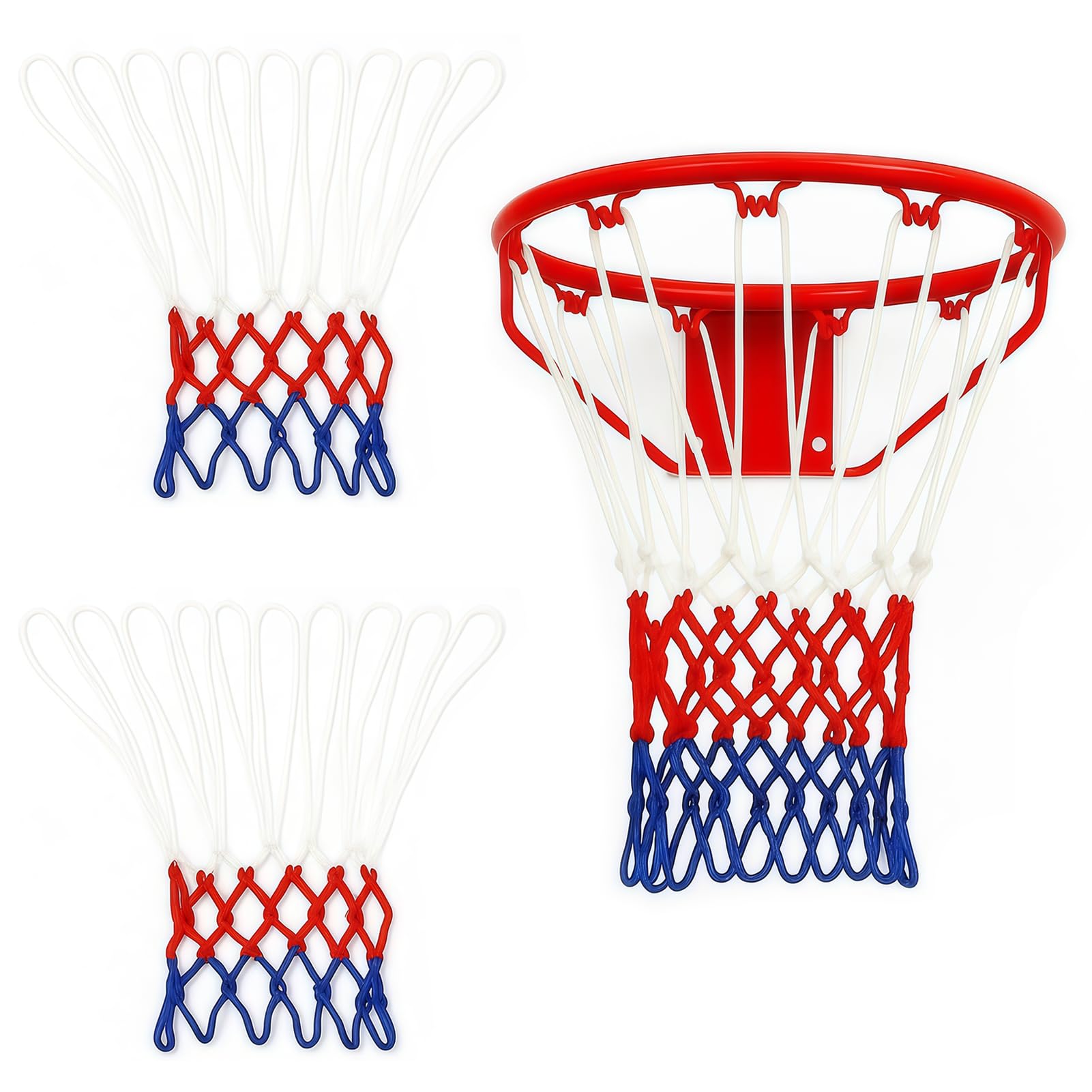 2 PCS Filet Basket en Polyester, Filet Panier Exterieur Résistant, Remplacement Durable pour Panier de Basket Extérieur, Usage Intérieur et Extérieur - 2