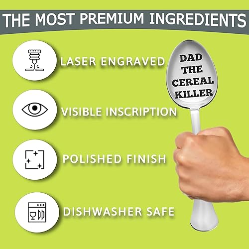 Miniatura 2 de Regalos prácticos para papá, cuchara grabada con láser para papá, el asesino de cereales, regalos emocionales para papá, cuchara de cereales