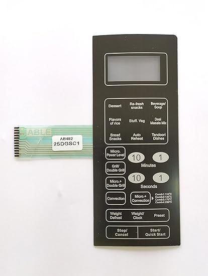 Able 25DGSC1 Microwave Oven Membrane Keypad (Black)