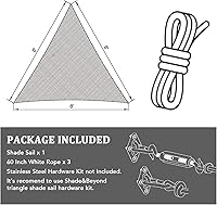 Vista 7 de Shade&Beyond - Toldo parasol tipo vela triangular de 8 x 8 x 8 pies, para patio, bloqueo de rayos ultravioleta, para instalaciones y actividades al