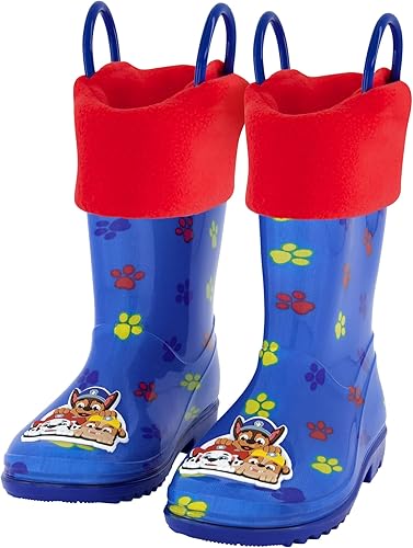 Nickelodeon Botas de lluvia para niños con forro suave extraíble para nieve