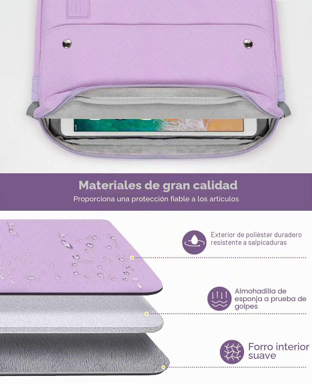 Dadanism Funda de Tableta 9-11" Compatible con iPad Air 5 2022, iPad Pro 11 2021-2018, iPad/Air 4, Tab S8 2022/Tab A, Bolsa Protectora Portátil con Solapa Bolsillos Correa de Hombro Ajustable
