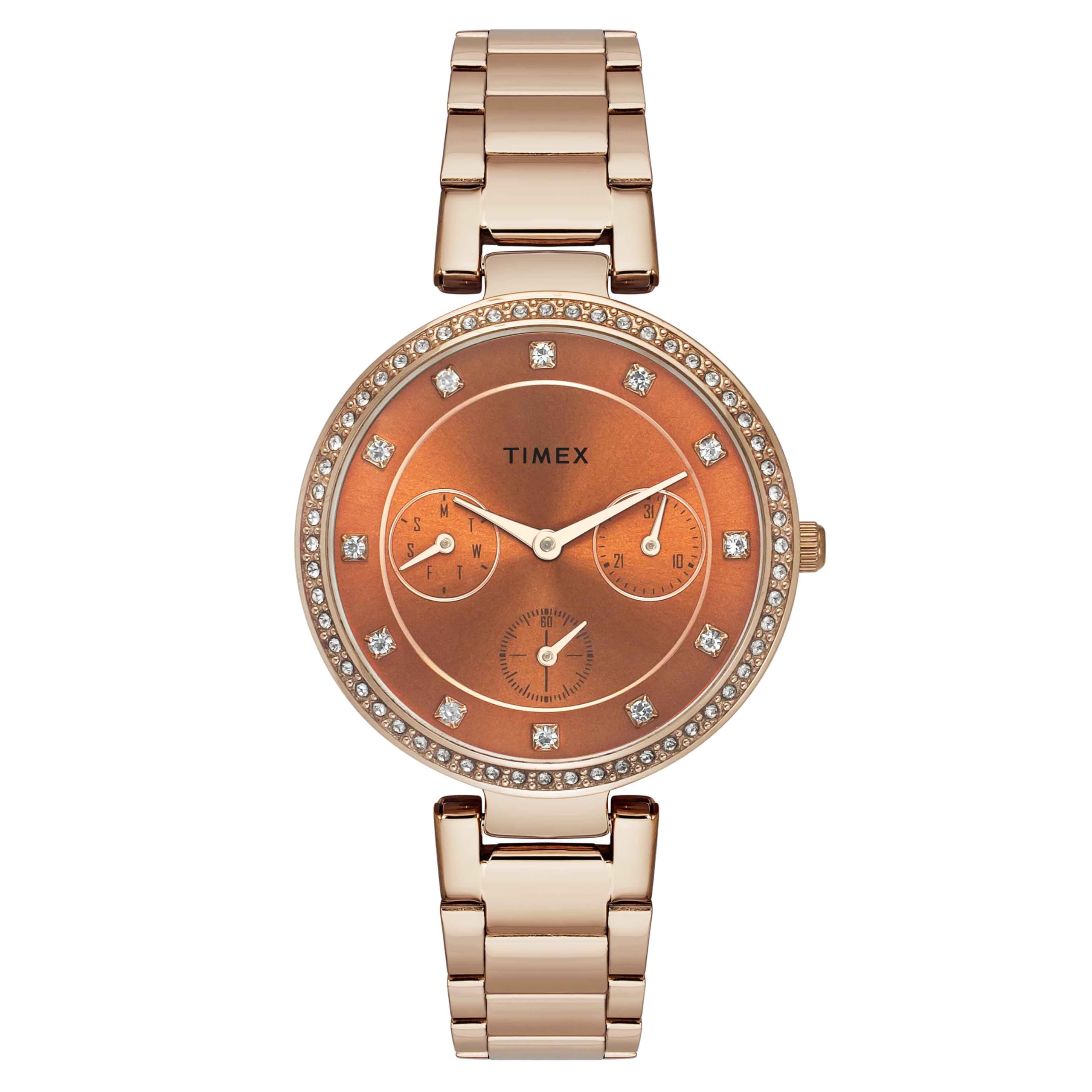 TIMEX Women Orange Round Dial Analog Watch - TWEL18701 (B0D1CK3V8Y) Amazon Price History, Amazon Price Tracker