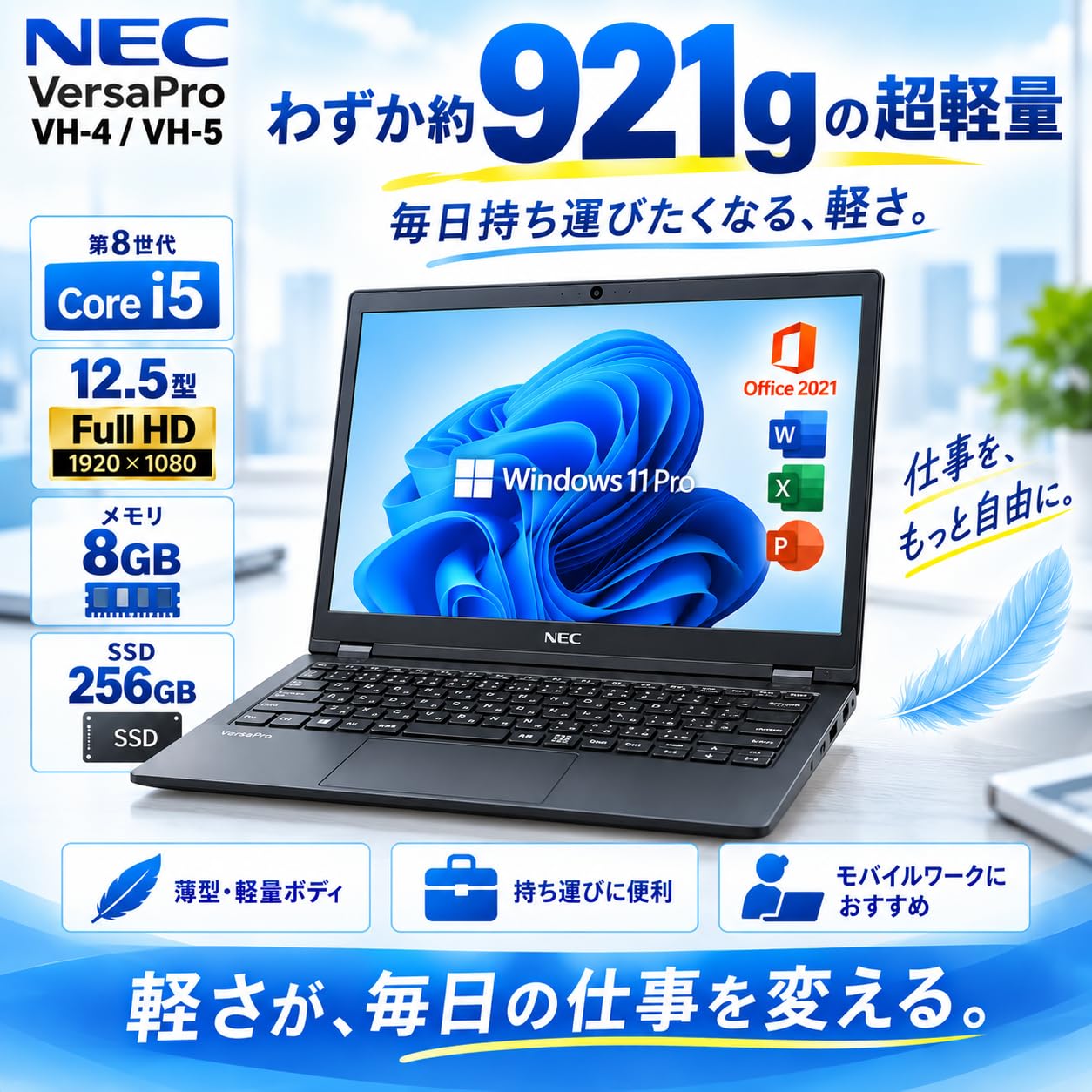 Amazon.co.jp: 【整備済み品】NEC VersaPro VH-4/5 12.5型FHD 第8世代