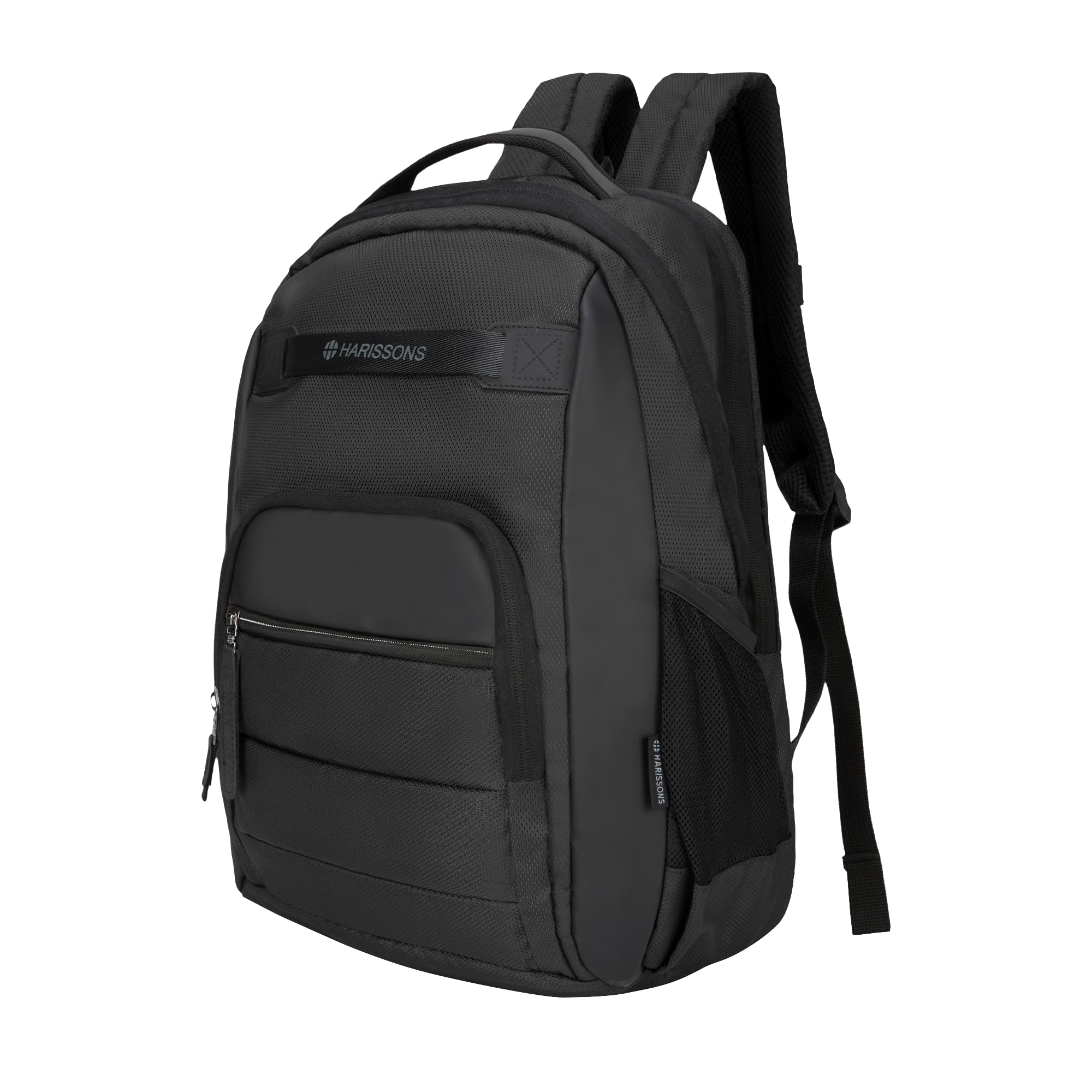 HARISSONS Prizma Laptop Backpack | 35L | Durable & Travel-Ready | Elevated Laptop Protection | Office, Travel & Daily Commute (Black)