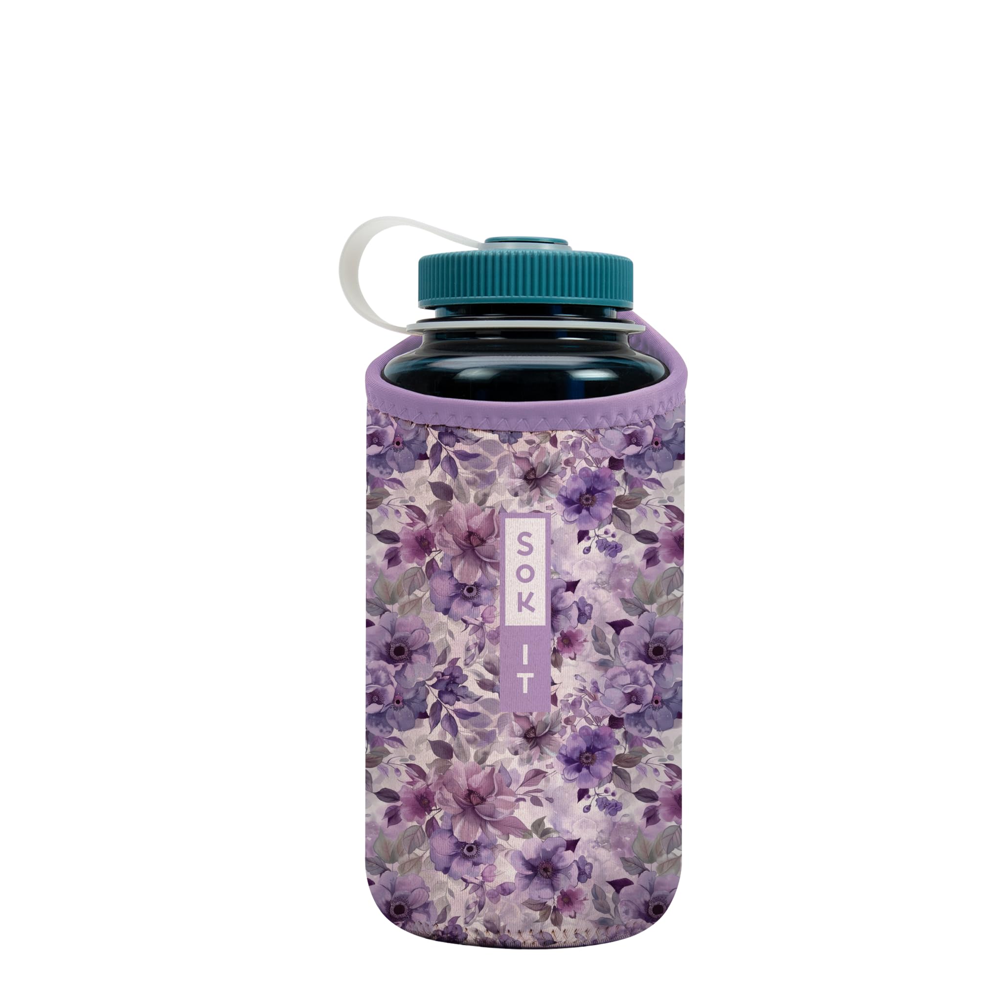 Sok It BotlSok Water Bottle Sleeve Insulated Neoprene Cover (Lilac Meadows, Fits 32oz Nalgene) โ image 1