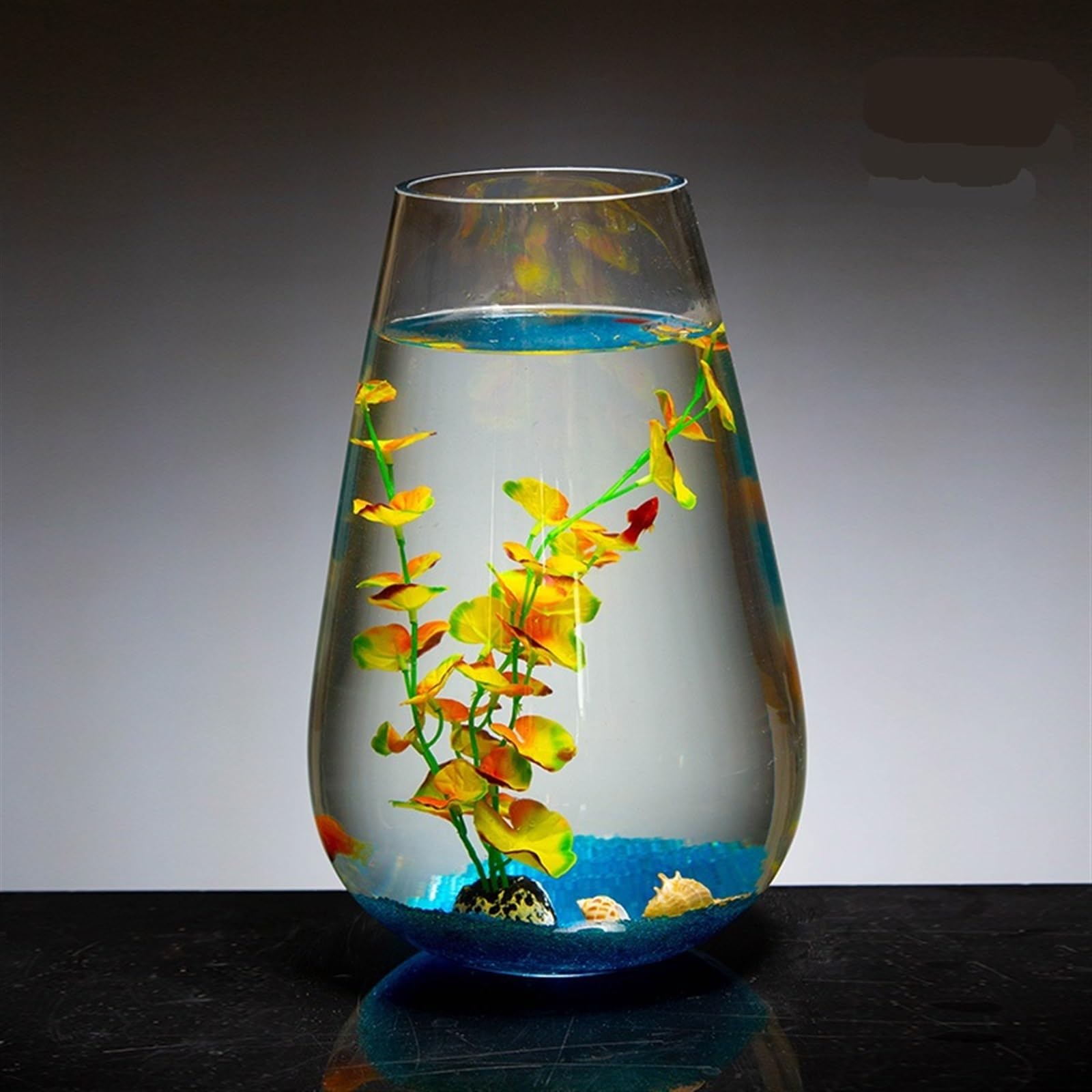 Aquarium, réservoir à poissons, Grand aquarium cylindrique en verre for poissons rouges, petit aquarium, ornements Aquascape, vase de bureau en verre transparent, bol à poissons