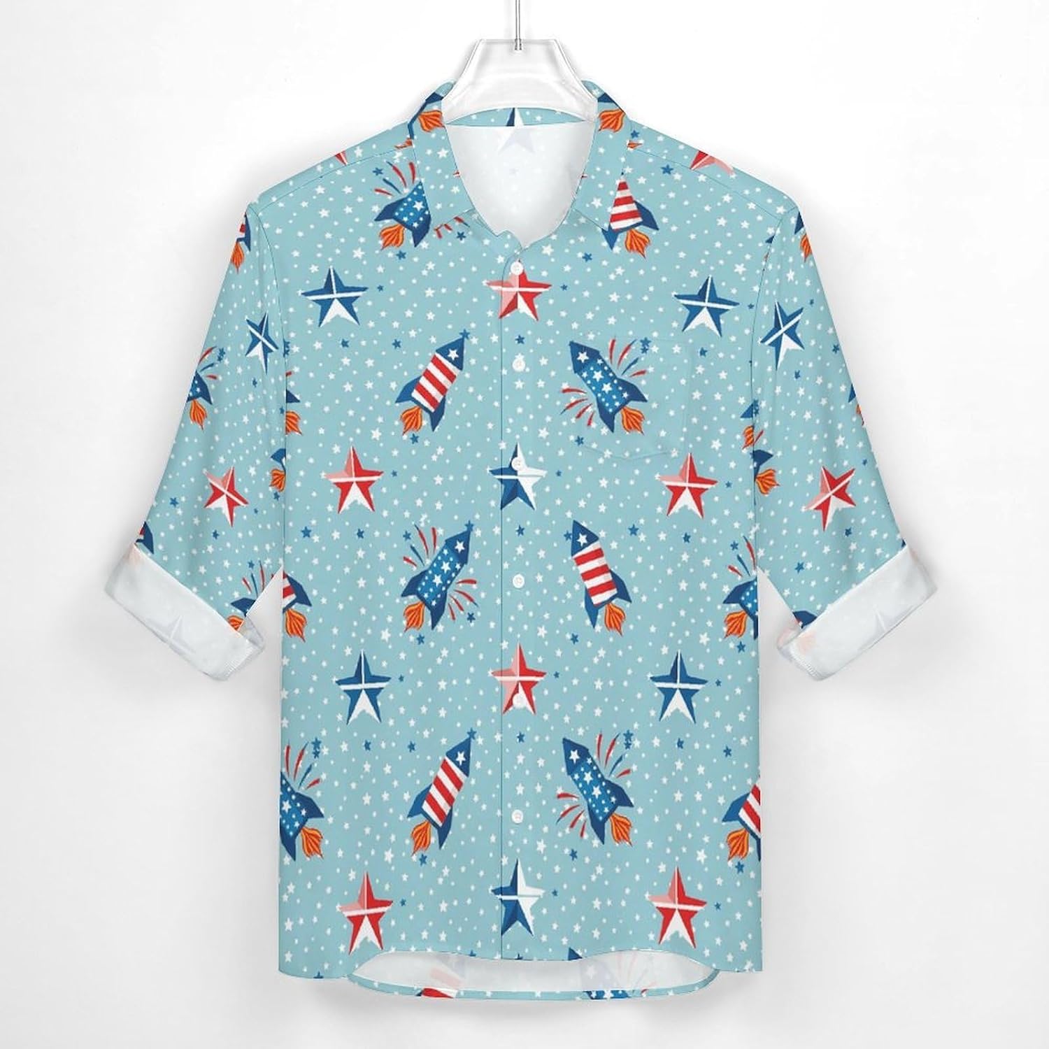 Men's Casual Button Down Shirts apel Pocket Long Sleeve Shirt Regular Fit