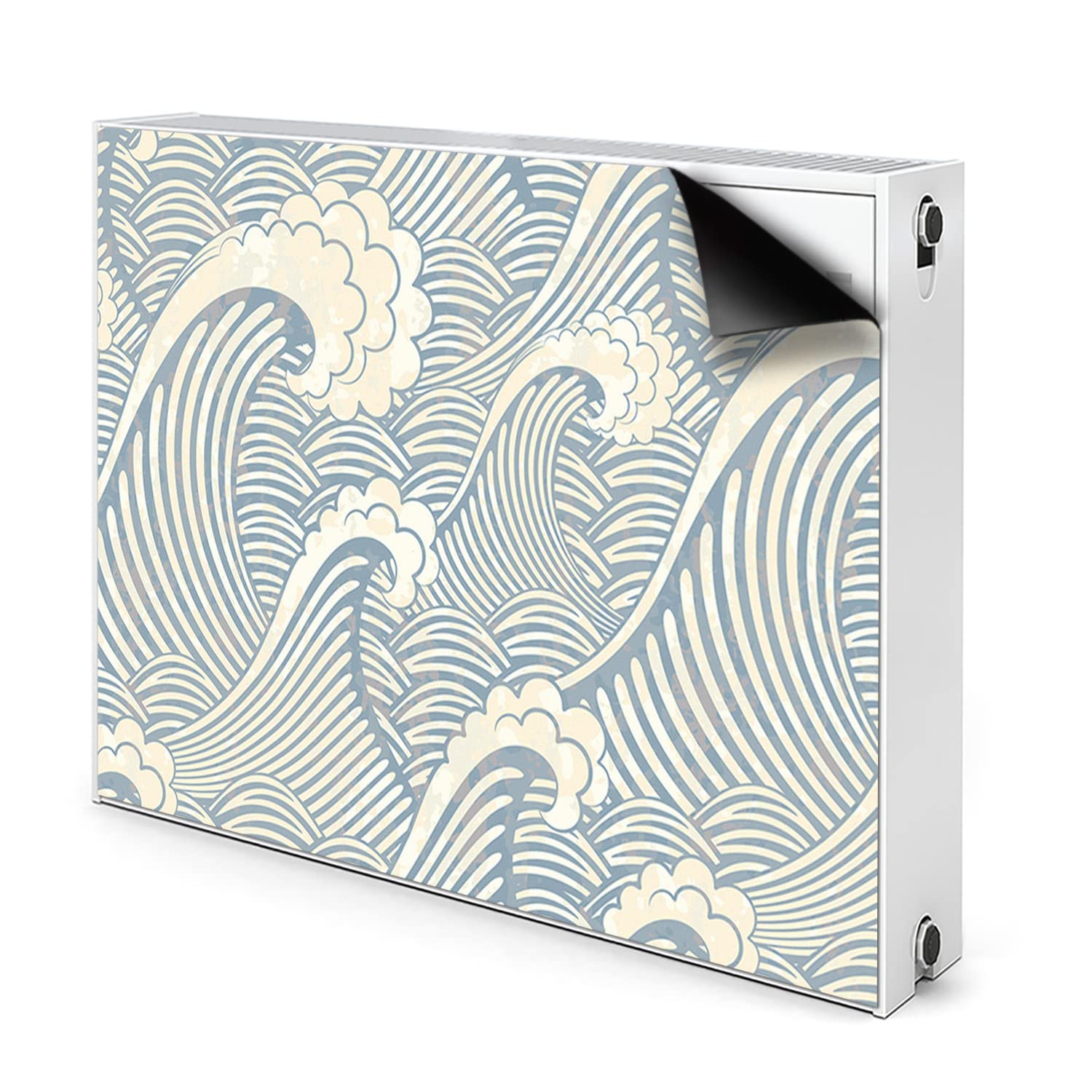 Tapis décoratif bleu de 90x60cm pour habillage et cache aération radiateur