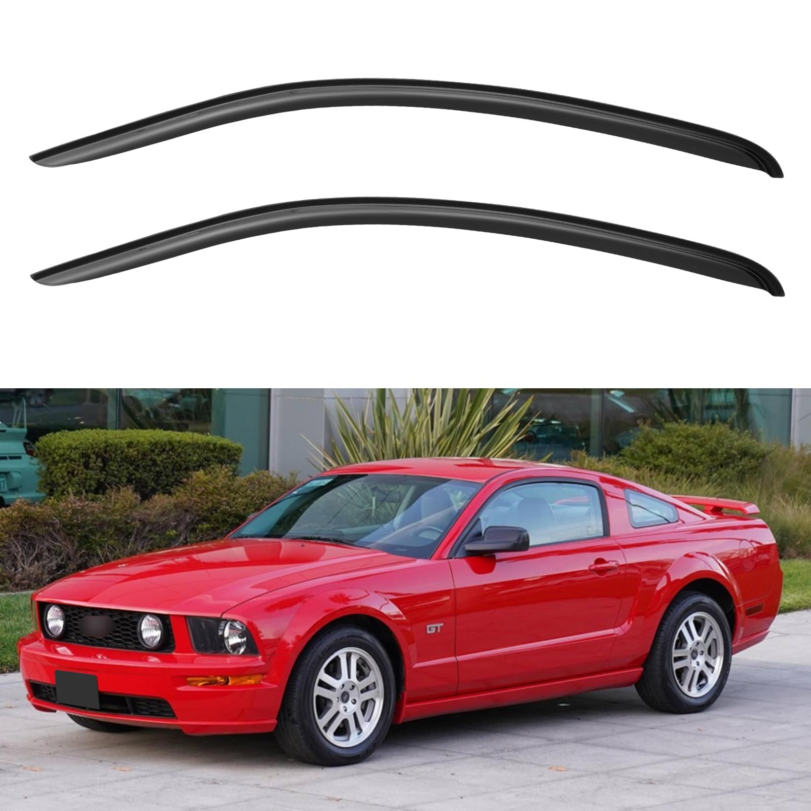 Window Visors Rain Guards Shield for 2005-2009 Ford Mustang, Out-Channel Window Vent Wind Deflectors Visors Shades for 05-09 Ford Mustang