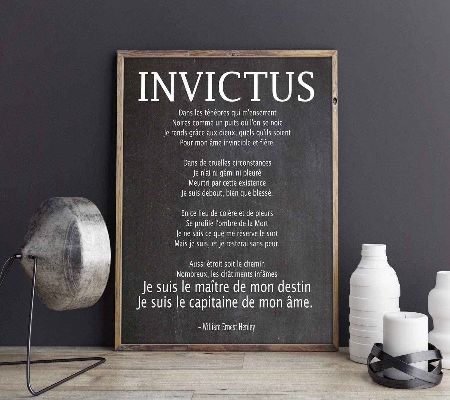 Si par Rudyard Kipling Poème and French (61 cm x 91 cm, Vintage