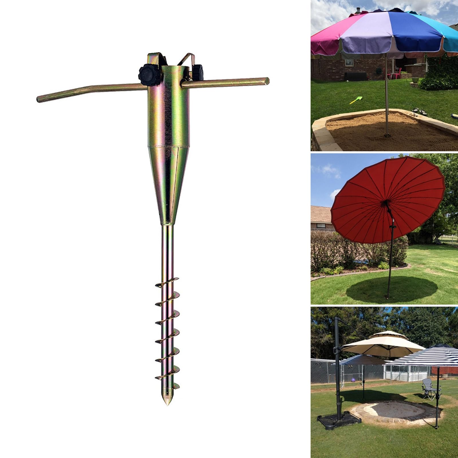 Stojak na parasol kotwice kolce słupek ziemia na zewnątrz ziemia parasol podstawa mocowanie metalowy stojak uchwyt kempingowy