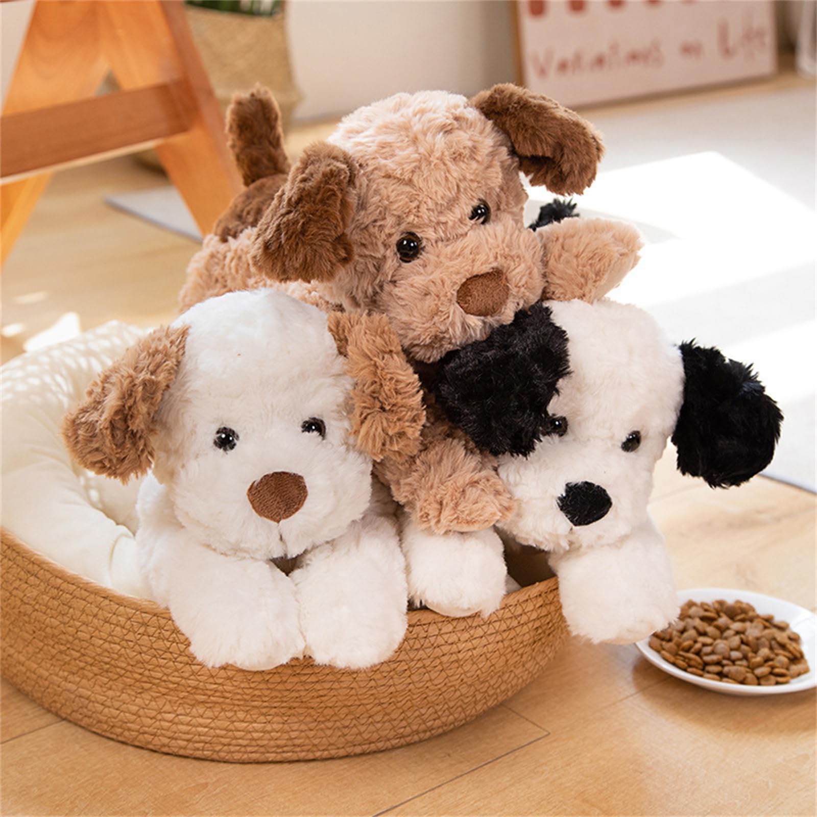 pluszowa zabawka, Ważony pluszowy pies, uroczy, puszysta poduszka do przytulania szczeniaka(White Teddy B,45cm)