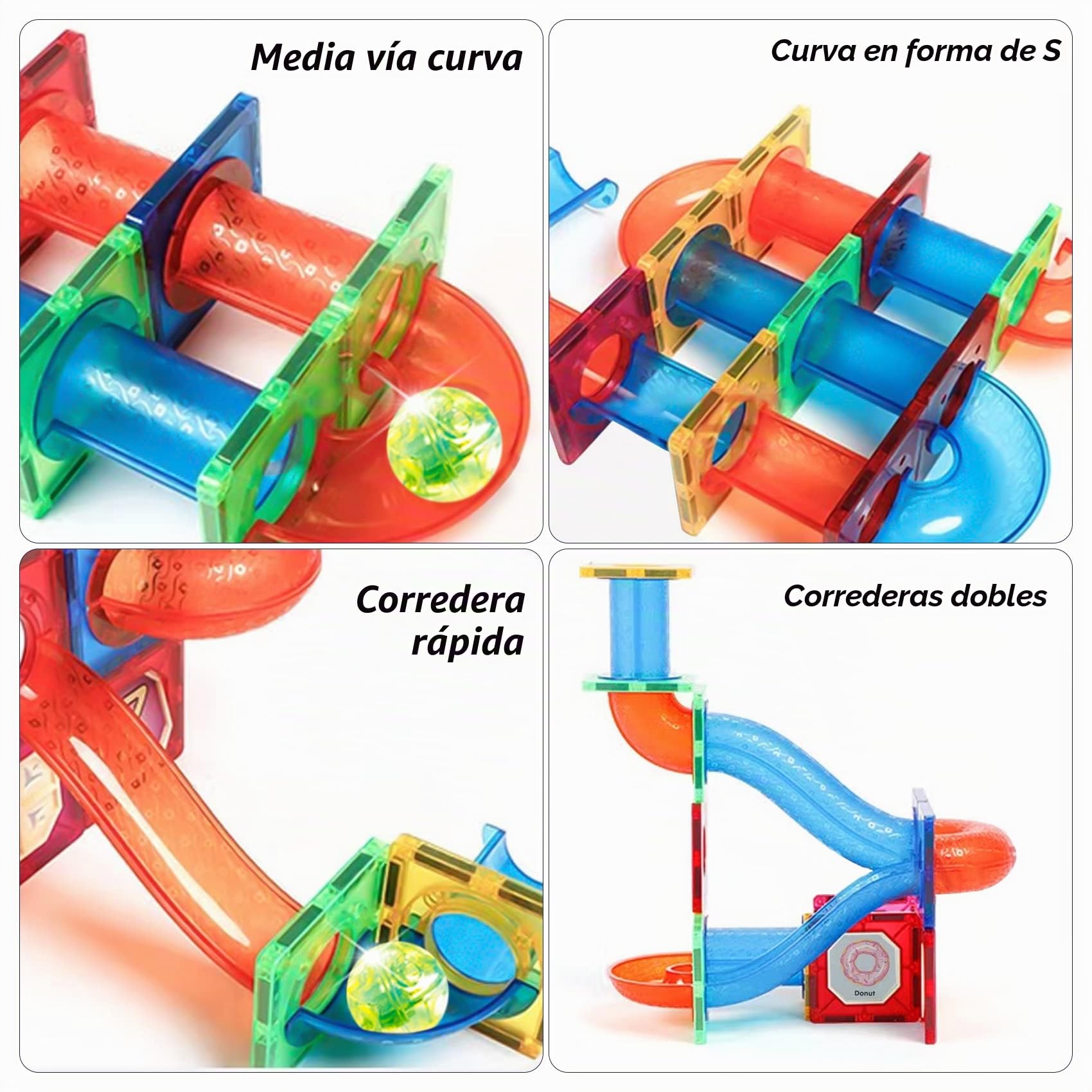 Bloques de Construcción Magnéticos, 110 Piezas Stem Juegos Educativos Magnética Hoja Construcciones de Pistas Regalo Creativo para 3-12 Años Niños y Niñas