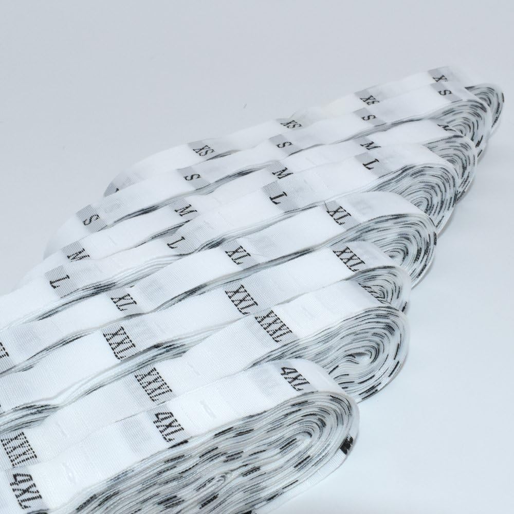 Renashed 4000 Polyester Cloth Size Label Shirt Garment Tags Each Size 500Pcs (White) image 3