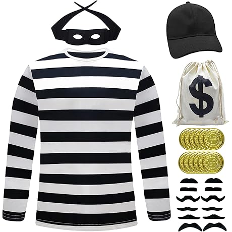 Halloween Kids Bank Robber Costume Set