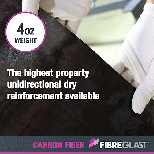 Miniatura 2 de Fibre Glast Fibra de carbono unidireccional  Tela de grafito de alta resistencia, ligera, impermeable y aerodinámica  Uso con resina epoxi para
