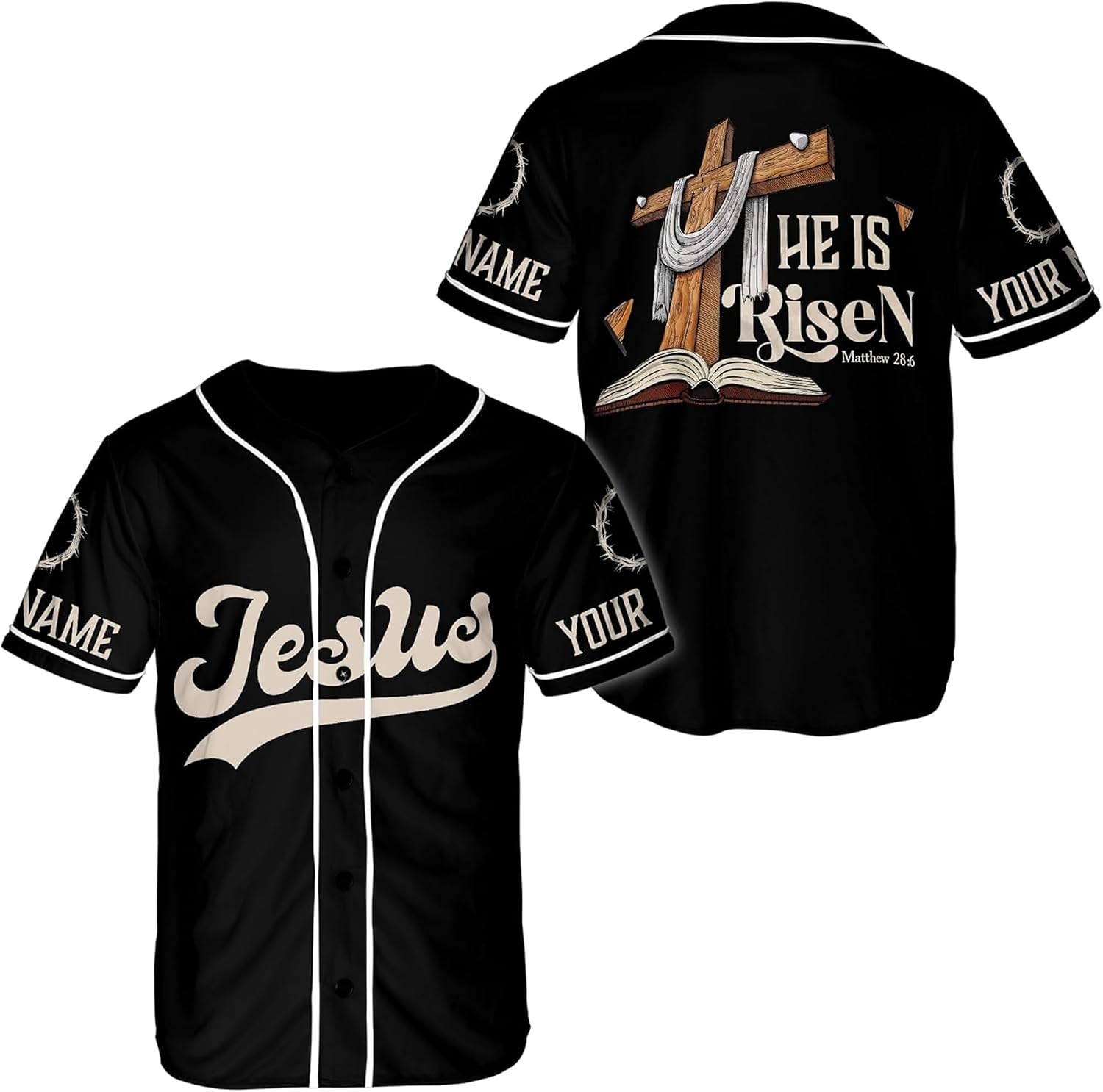 ThangPhamShop Personalized Faith Christian Jesus Baseball Jersey Unisex XS-5XL – Religious Graphic Shirt