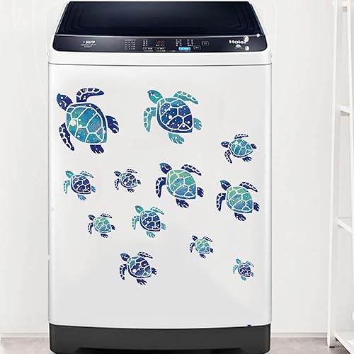 Miniatura 6 de 12 calcomanías de pared de tortuga marina, calcomanías de pared, calcomanías de vinilo bajo el agua, océano, impermeable, extraíble, decoración para