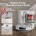Yeedi C12 Plus Aspirateur robot et Mop, 8000Pa Une forte aspiration, 7-Week Stockage de la poussière, poubelle sans sac, PureCyclone Technique, ZeroTangle Brosse blanche