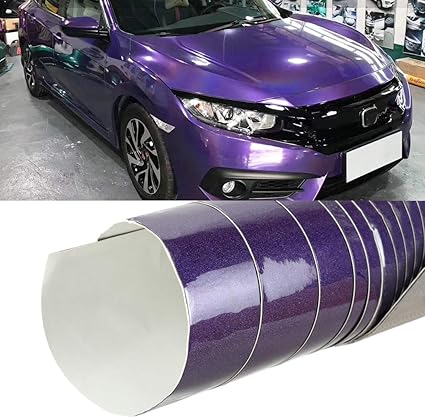 Amazon Co Jp 車のバックミラーフィルム オートカー装飾ラップフィルムレーザーpvcボディカラーフィルムを変更します 色 Laser Purple 車 バイク