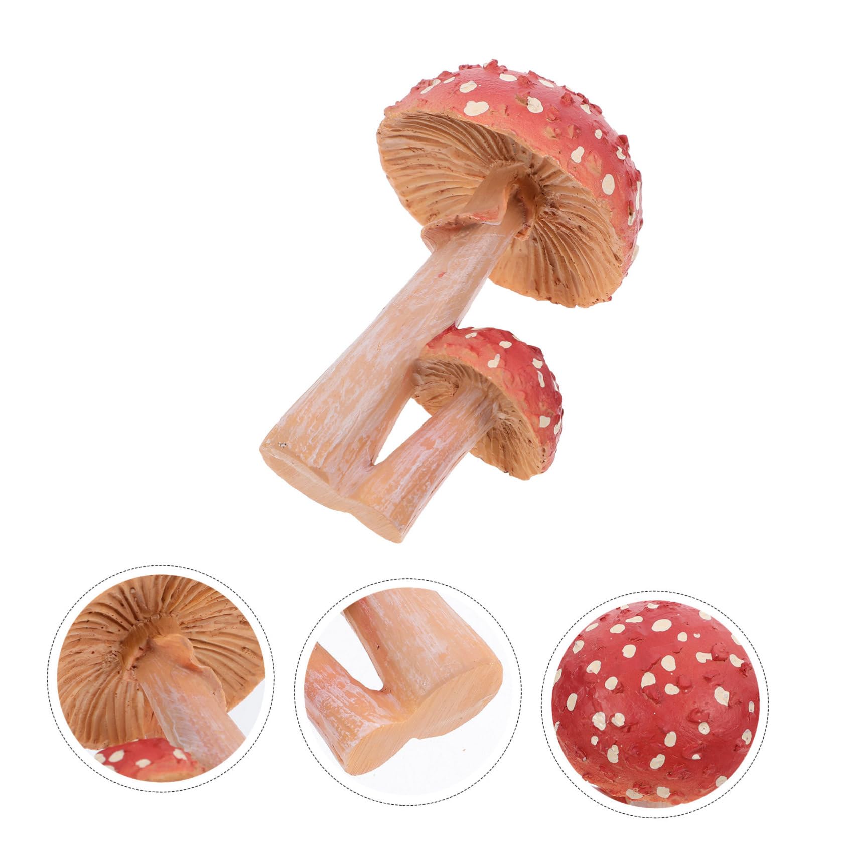 BESPORTBLE Lot De 4 Figurines De Bonsaï en Forme De Champignon Décoration De Jardin Mini-Champignons Piquets Extérieurs Pots De Fleurs Artificiels Sculptures Miniatures Décorations