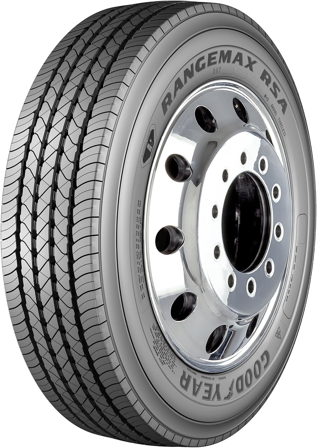 Goodyear RangeMax RSA All-Weather Commercial All Position Radial Tire-245/70R19.5 245/70/19.5 245/70-19.5 136/134M Load Range H LRH 16-Ply BSW Black Side Wall