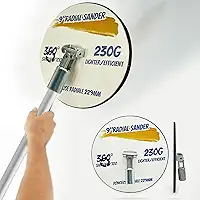 Lixadeira manual de parede seca radial de 23 cm, bloco de lixamento de parede seca de 23 cm para polimento e pintura, lixadeira de parede seca de raio de 360° para teto, parede, madeira, piso