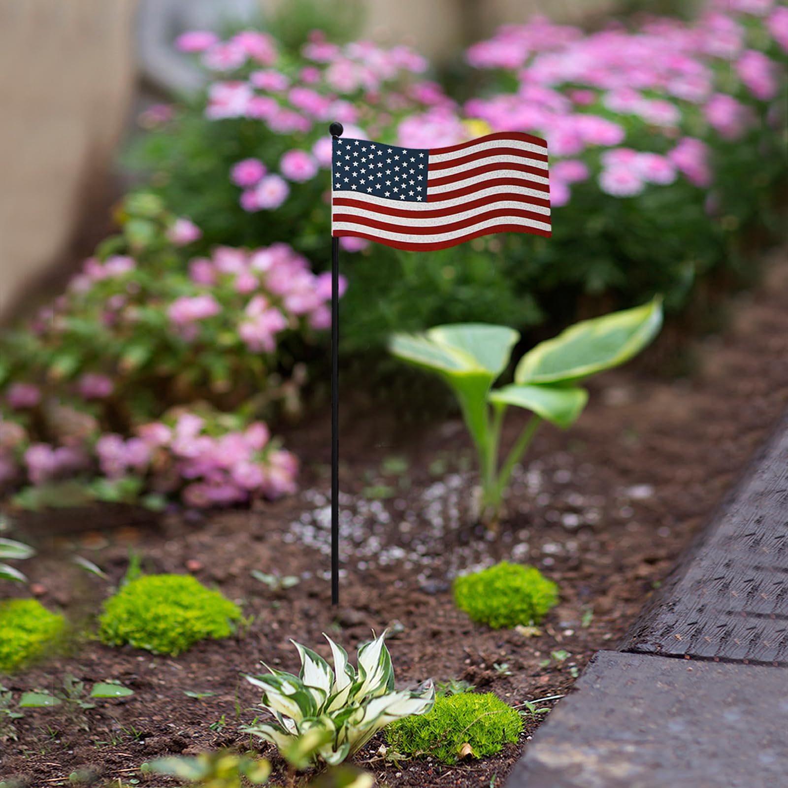 Morning View Patriotischer Metall-Stern Hofpfahl (30.5x45 Cm) – USA Flagge Dekoration Für Garten & Zaun