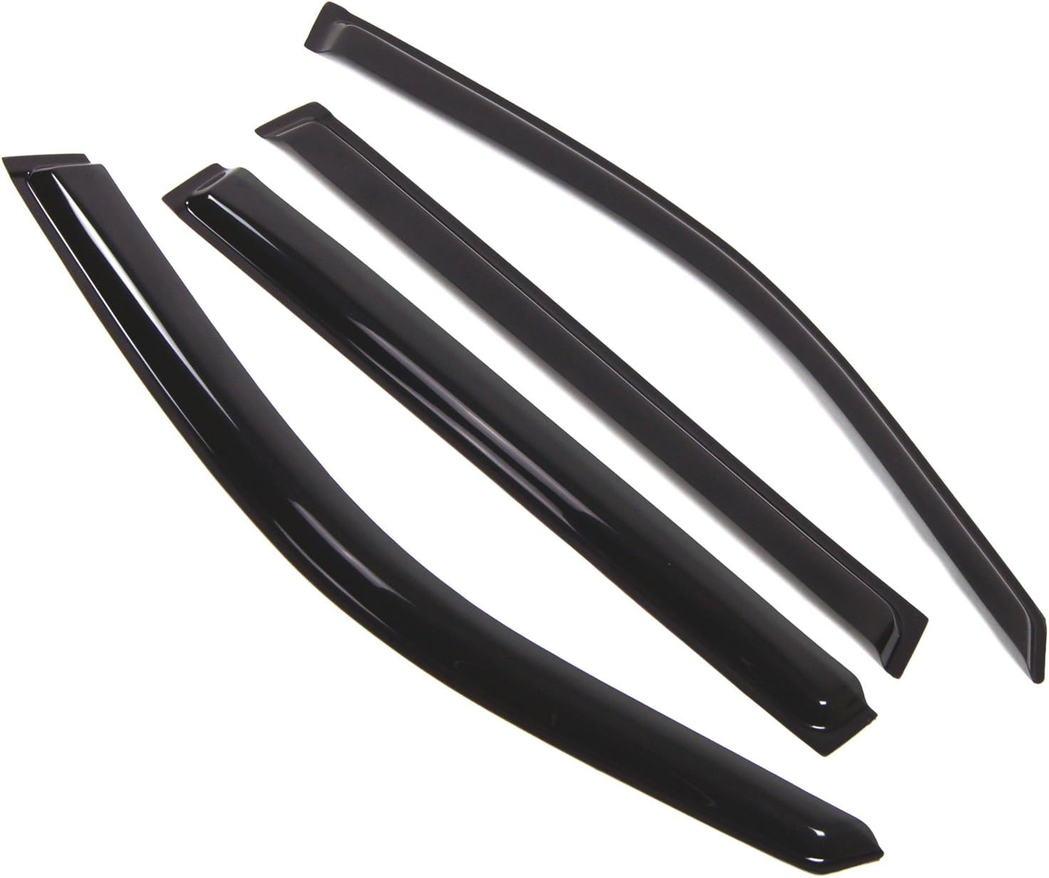 TuningPros Outside Mount Window Vent Visors Rain Guards Compatible with Honda Pilot 2003-2008 | Side Window Wind Deflectors Rain Shields | Black Tinted, 4 Pcs Set, BGWV-241