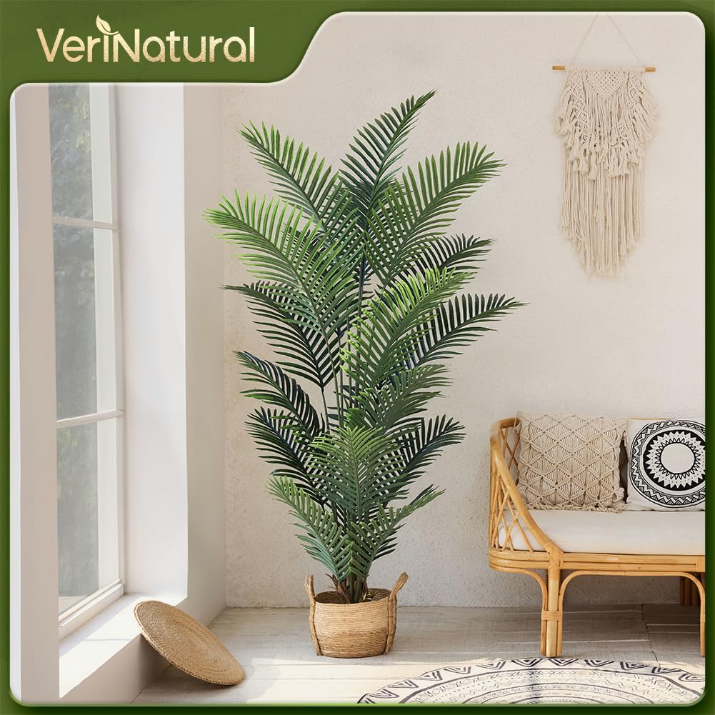VeriNatural Künstliche Palme 180 cm - Kunstpflanze mit UV-Schutz,Fake Pflanze - Groß Deko Pflanze Perfekt für Innen Außen,Zimmerpflanze für Wohnzimmer, Balkon & Badezimmer 1Pack,VN125