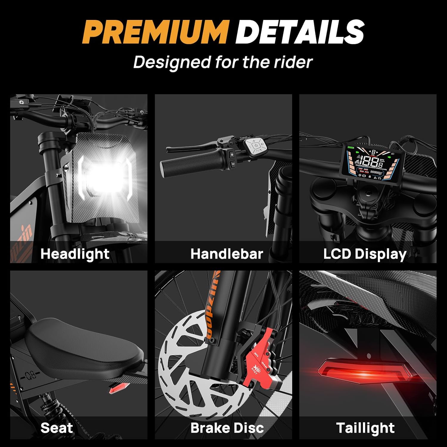 Bopzin Compact Electric Dirt Bike for Adults & Teens - Peak 2600W 36MPH, 14"/12" Tires Agile Off-Road eMotorcycle, 60V 23AH 100+ Miles Range eBike, Full Suspension & Hydraulic Brakes, UL2849 Certified